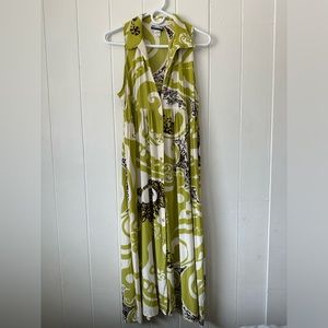 Manuheali’i button dress Green Brown